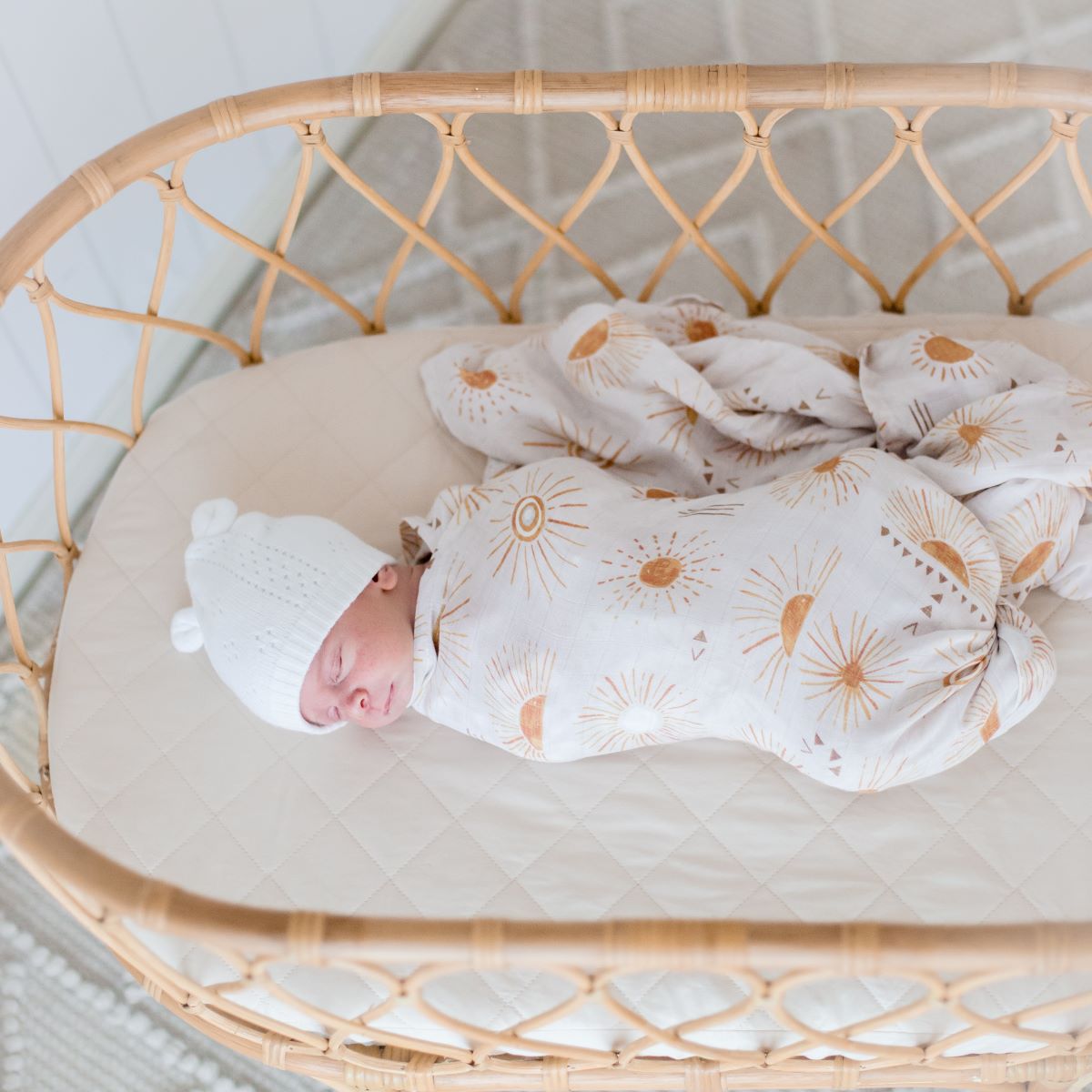 Bamboo Cotton Muslin Swaddle | Bohemian Sunshine