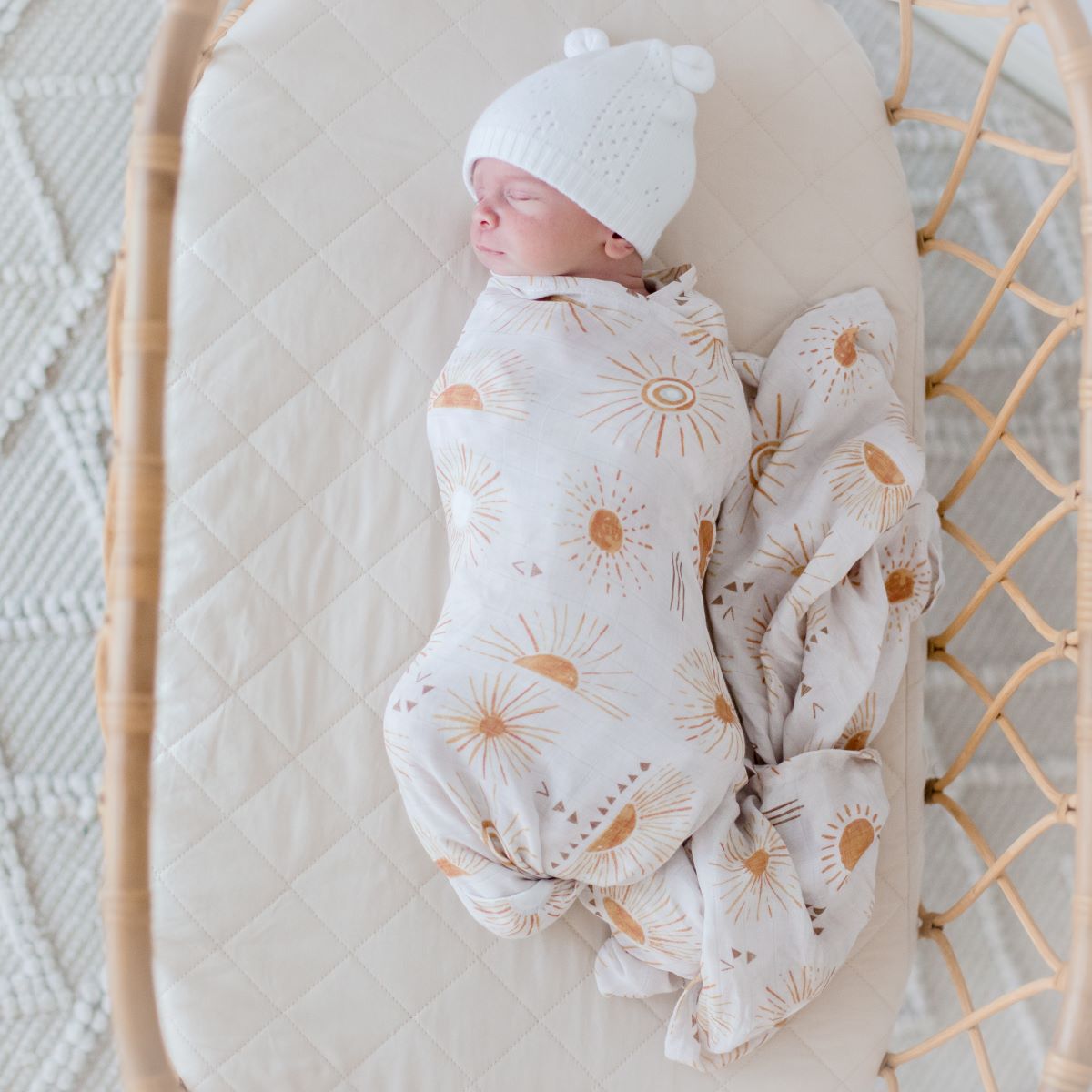 Bamboo Cotton Muslin Swaddle | Bohemian Sunshine