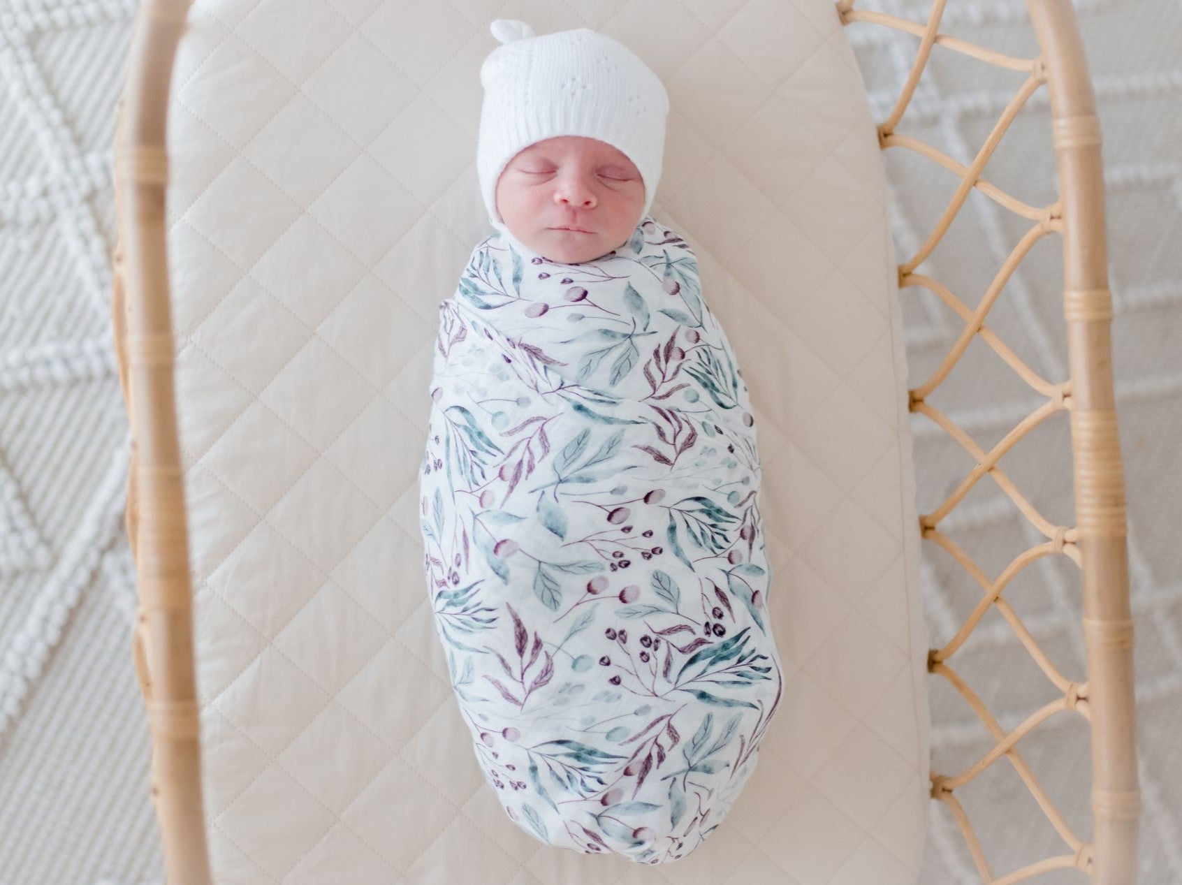 Bamboo Cotton Muslin Swaddle | Botanical