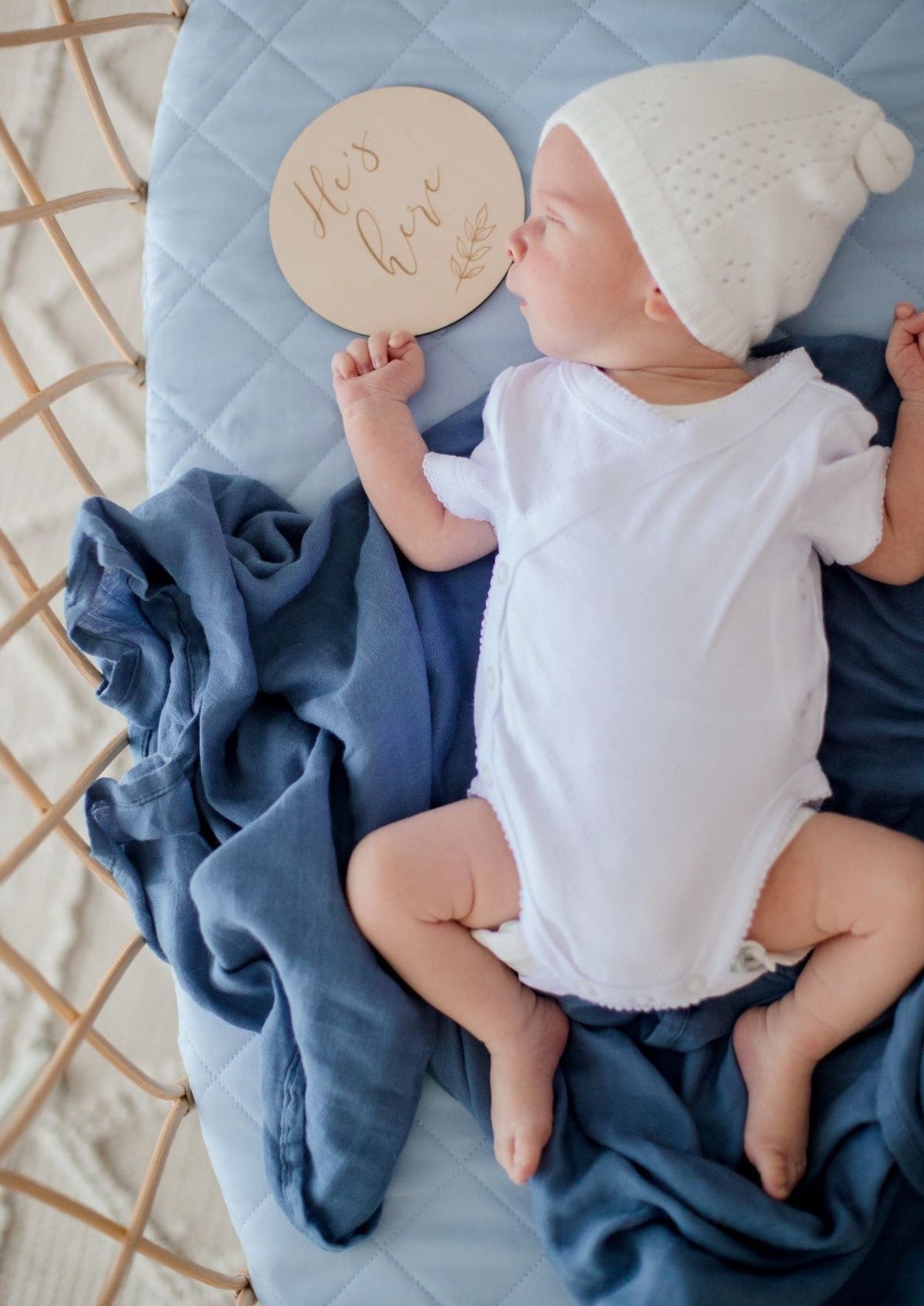 Bamboo Cotton Muslin Swaddle | Storm