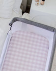 Co-Sleeper Fitted Waterproof Sheet | Blush Gingham