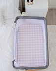 Co-Sleeper Fitted Waterproof Sheet | Blush Gingham