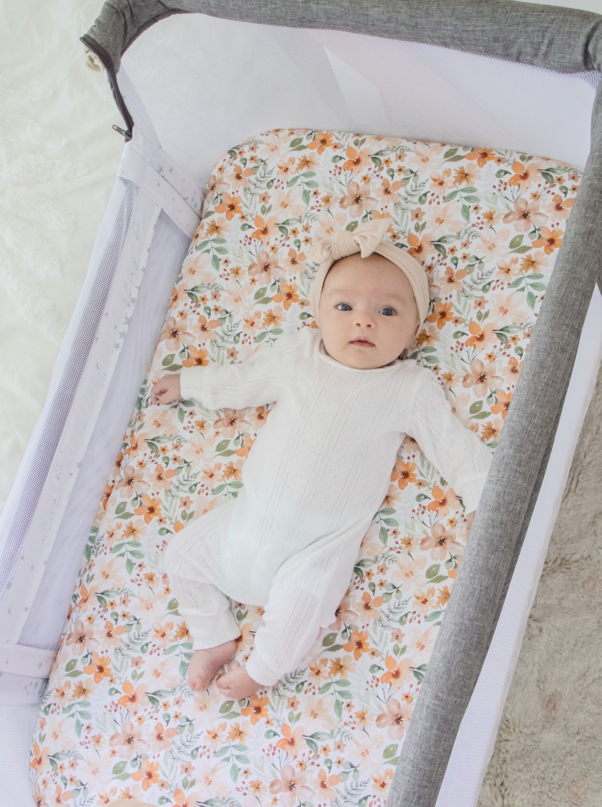 Co-Sleeper/Change Mat Fitted Waterproof Sheet | Bloom