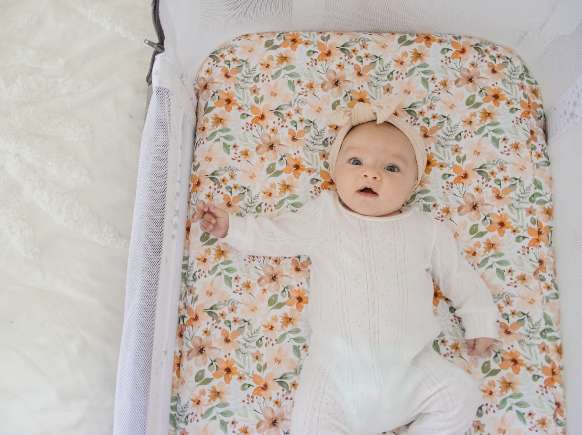 Co-Sleeper/Change Mat Fitted Waterproof Sheet | Bloom