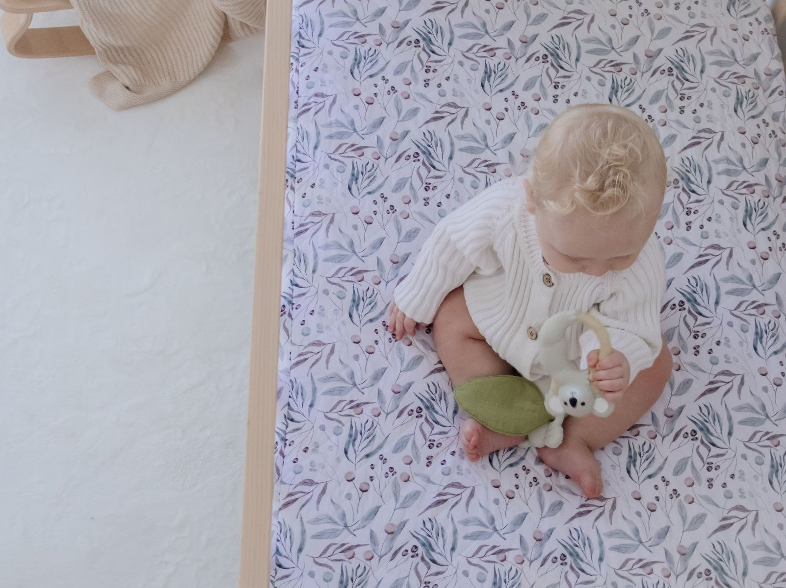 Waterproof Fitted Cot Sheet | Botanical