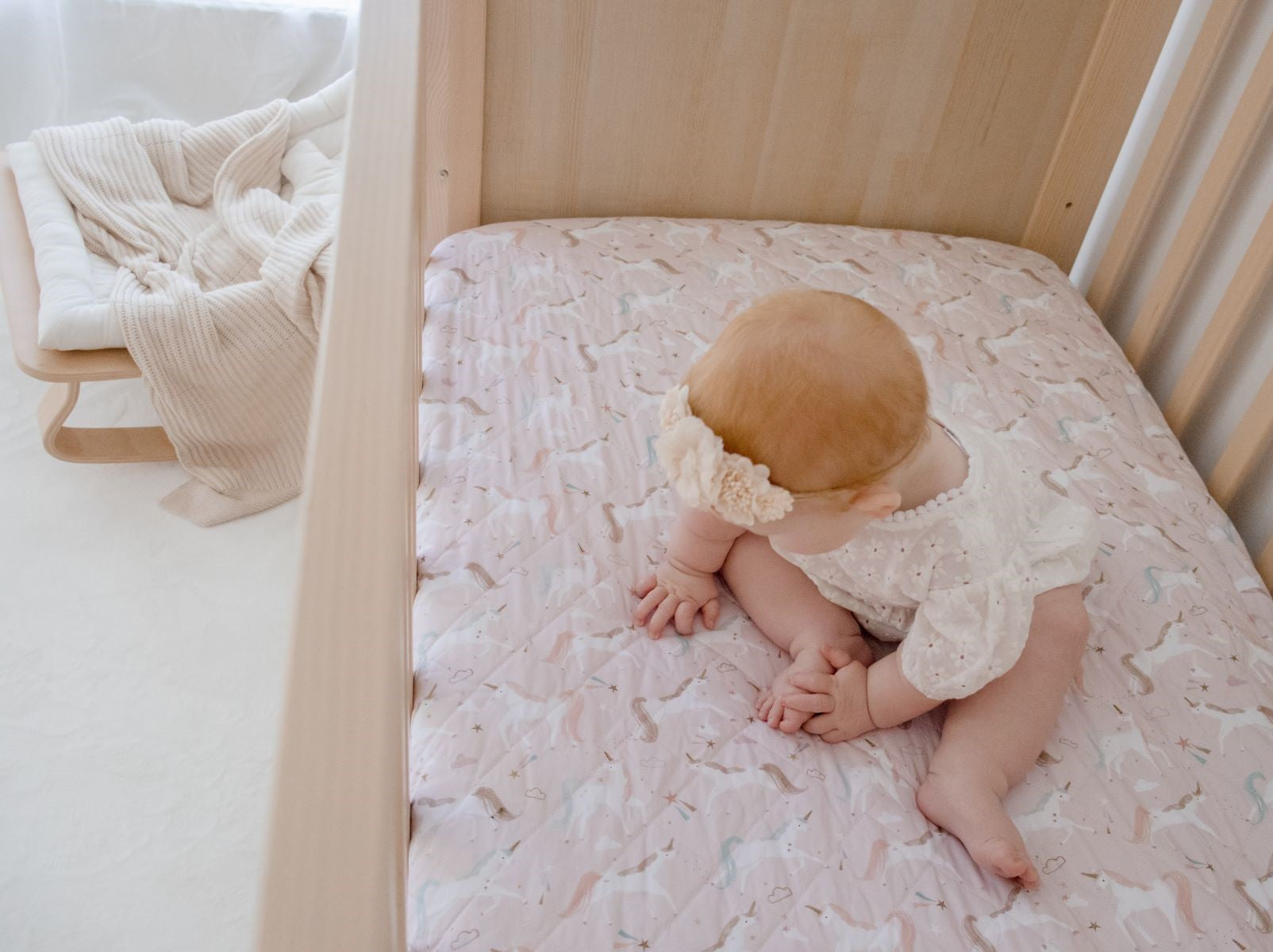 Waterproof Fitted Cot Sheet | Unicorn Fairy Floss