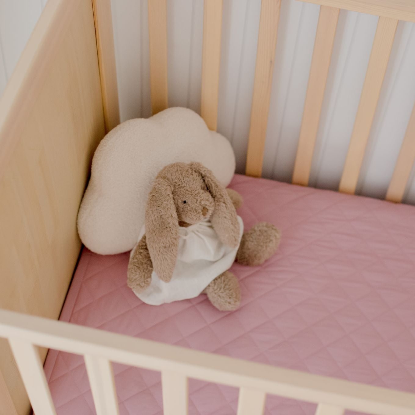 Waterproof Fitted Cot Sheet | Dusty Mauve