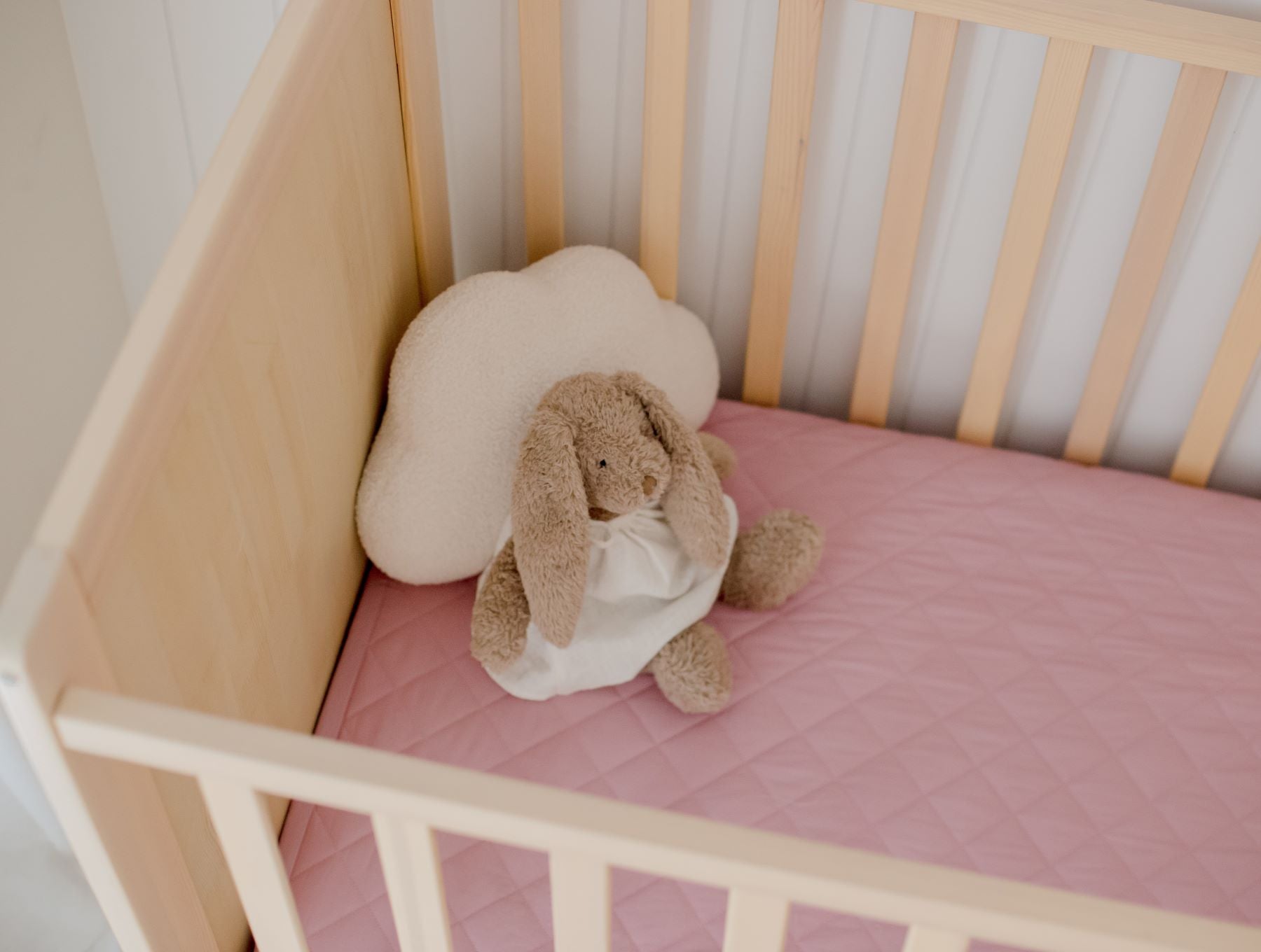 Waterproof Fitted Cot Sheet | Dusty Mauve