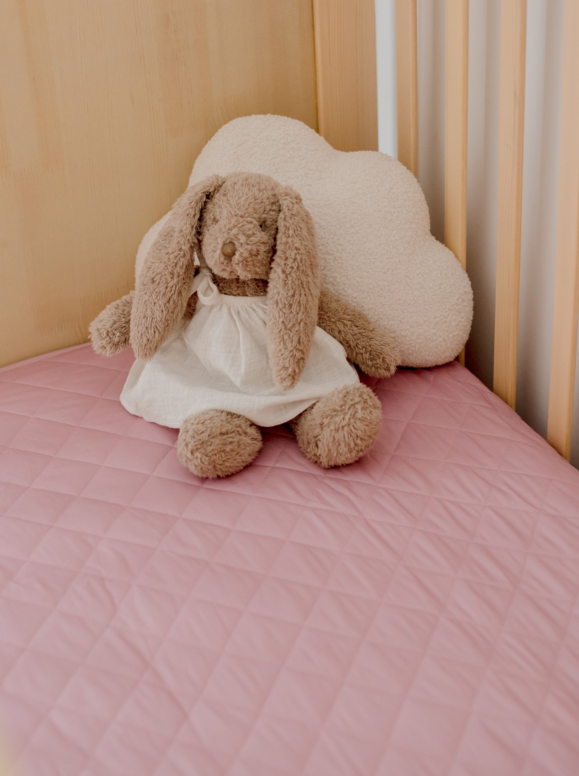 Waterproof Fitted Cot Sheet | Dusty Mauve