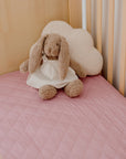 Waterproof Fitted Cot Sheet | Dusty Mauve