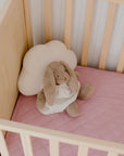 Waterproof Fitted Cot Sheet | Dusty Mauve