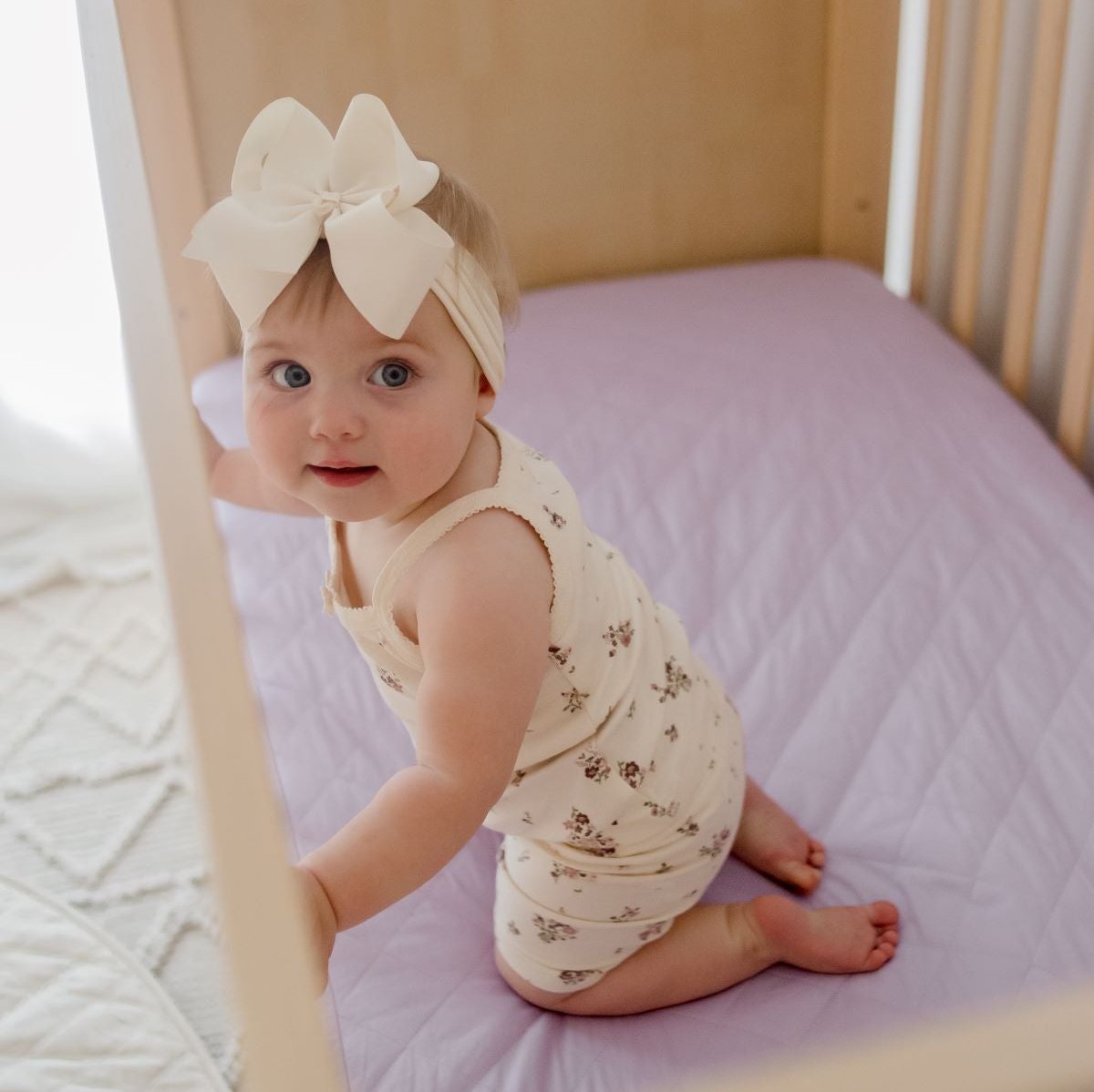 Waterproof Fitted Cot Sheet | Lavender Haze