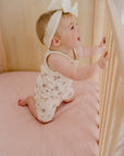 Waterproof Fitted Cot Sheet | Lullaby Pink
