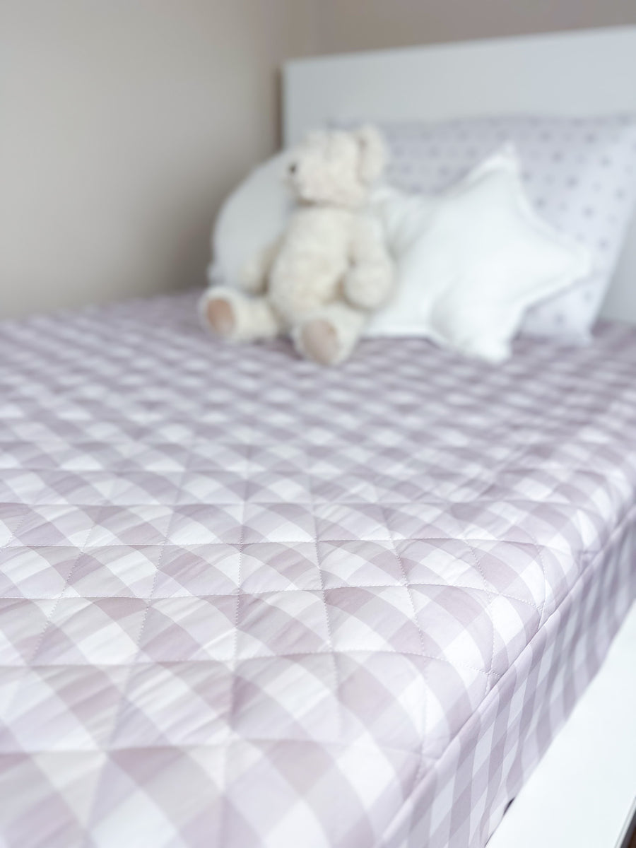 Waterproof Fitted Sheet | Blush Gingham