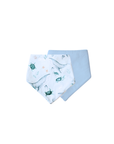 Premium Triple Layer Bandana Bibs 2 Pack | Turtle Bay & Sky Blue