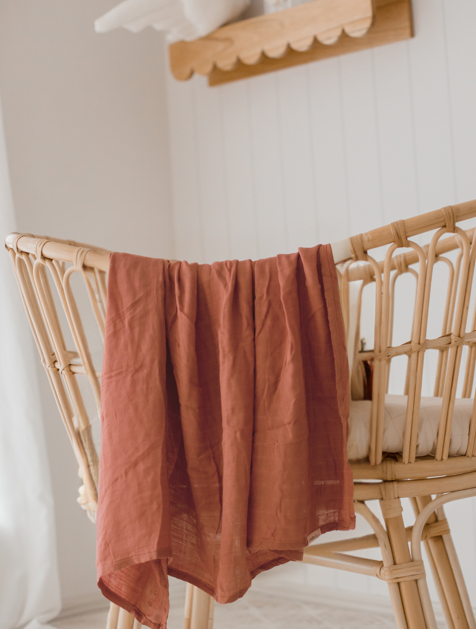 Bamboo Cotton Muslin Swaddle | Rosewood